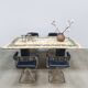 Italian vintage onyx marble floral dining table 'Edelweiss'