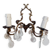 Antique wall light in gilded metal and tassels – 2 lights