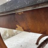 Empire style marble and mahogany coffee table