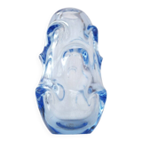 Mid-century modern crystal vase in pale blue by Börne Augustsson for Åseda