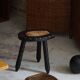 Swedish tripod stool in pine and cowhide, Wabi Sabi, 1950s