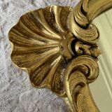 Golden resin rock mirror  42x68cm