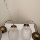 Pair of glass hanging lamps