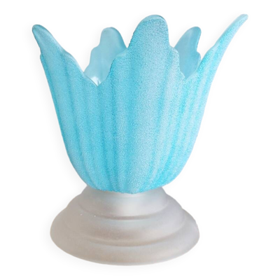 Adorable lampe a poser en verre vintage