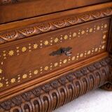 Unique Moorish style bookcase, circa 1870.