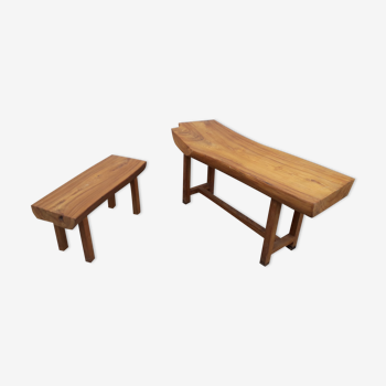 Duo of brutalist tables