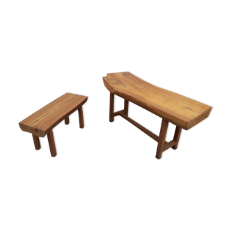 Duo de tables brutalistes