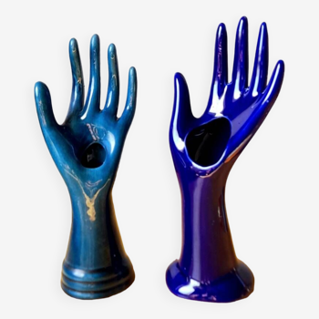 Paire de mains en céramique 1960