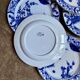 6 Creil and Montereau flat plates in blue earthenware, "Japan" service circa 1895