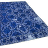 Handmade rustic anatolian 1970s 173 cm x 281 cm blue rug
