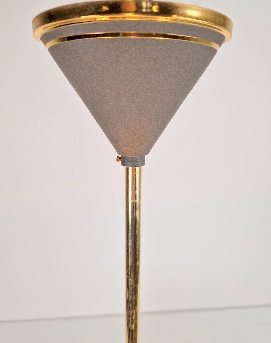 Vintage French Brass Acrylic Chandelier, 1970s