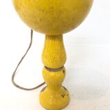 Vintage bilboquet in wood, yellow, 1960