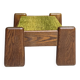 Brutalist oak footstool end table – 1970s
