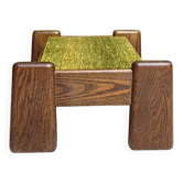 Brutalist oak footstool end table – 1970s