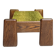 Brutalist oak footstool end table – 1970s