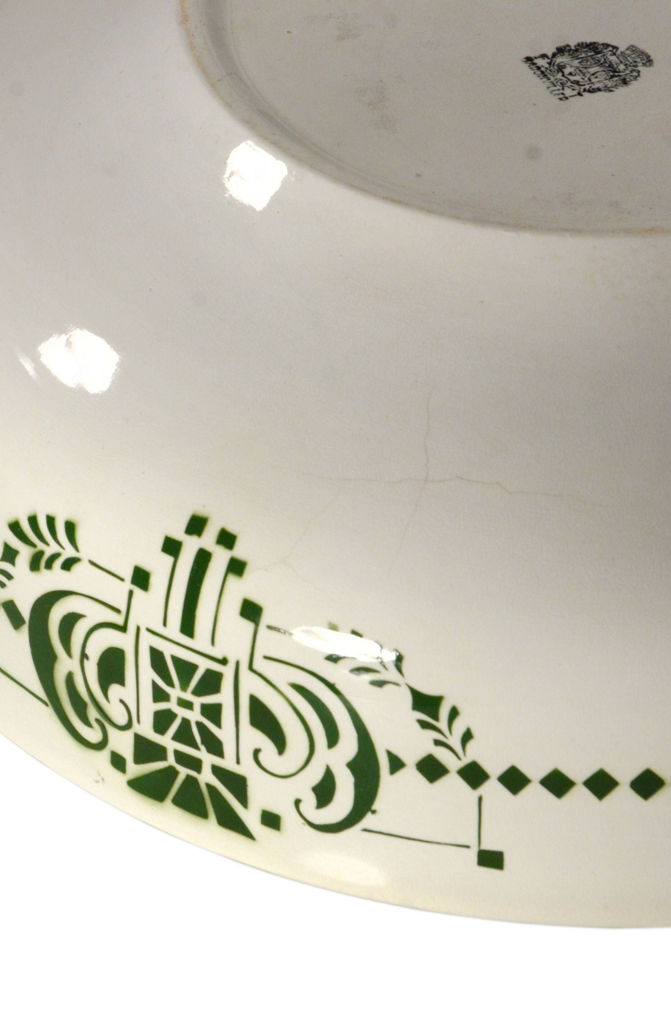 Toilet service, bowl/basin and antique jug, Badonvillier earthenware