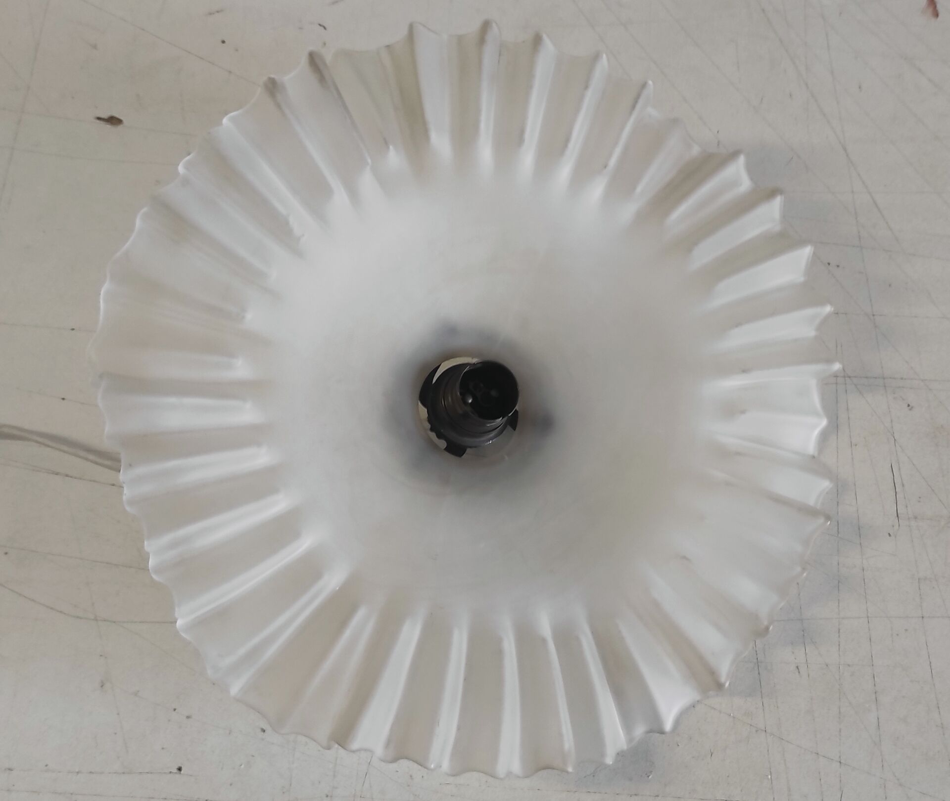 Pleated glass lampshade - mid 20th century