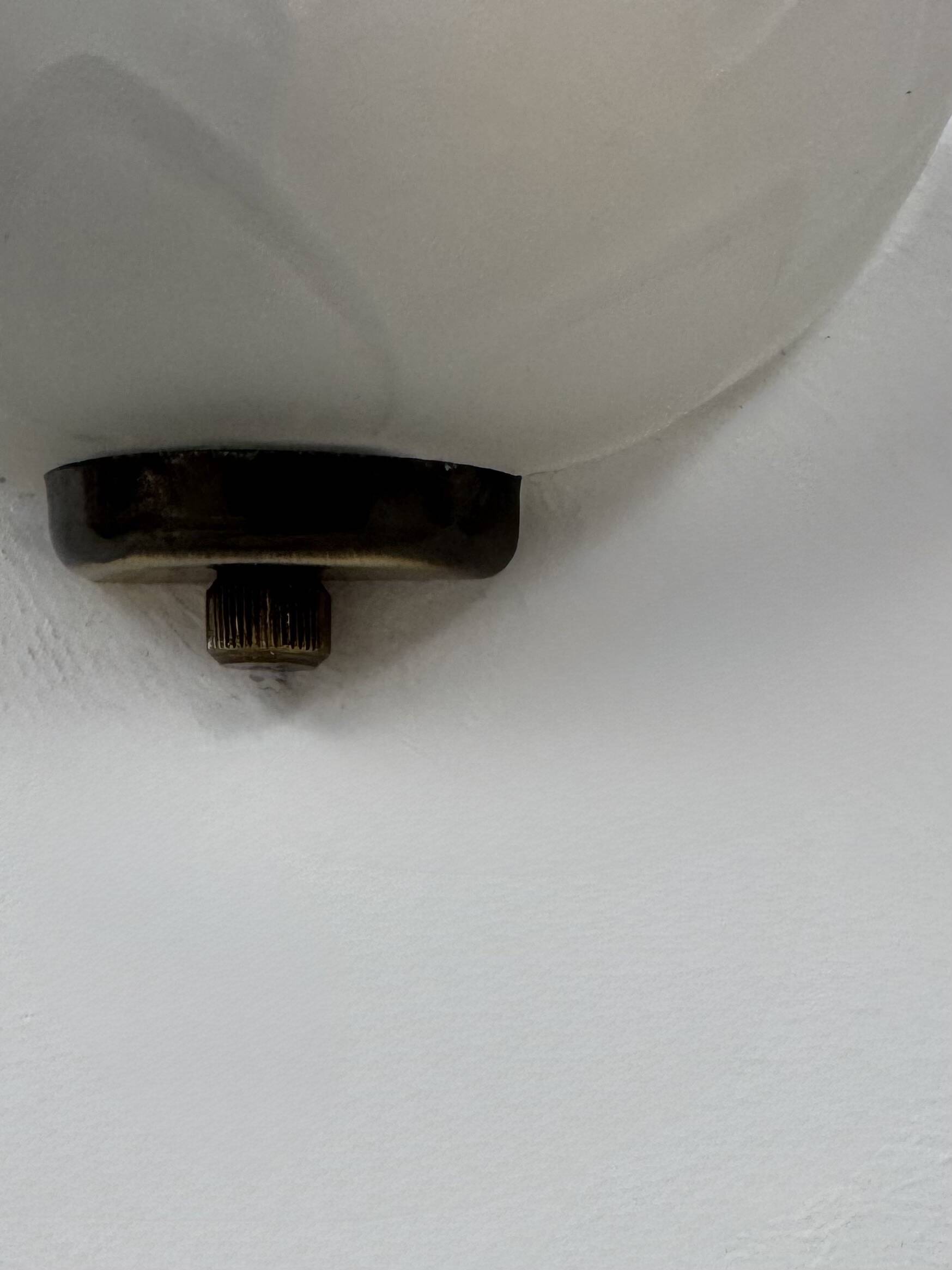 Vintage "flower" wall sconces, glass, France, 1970.