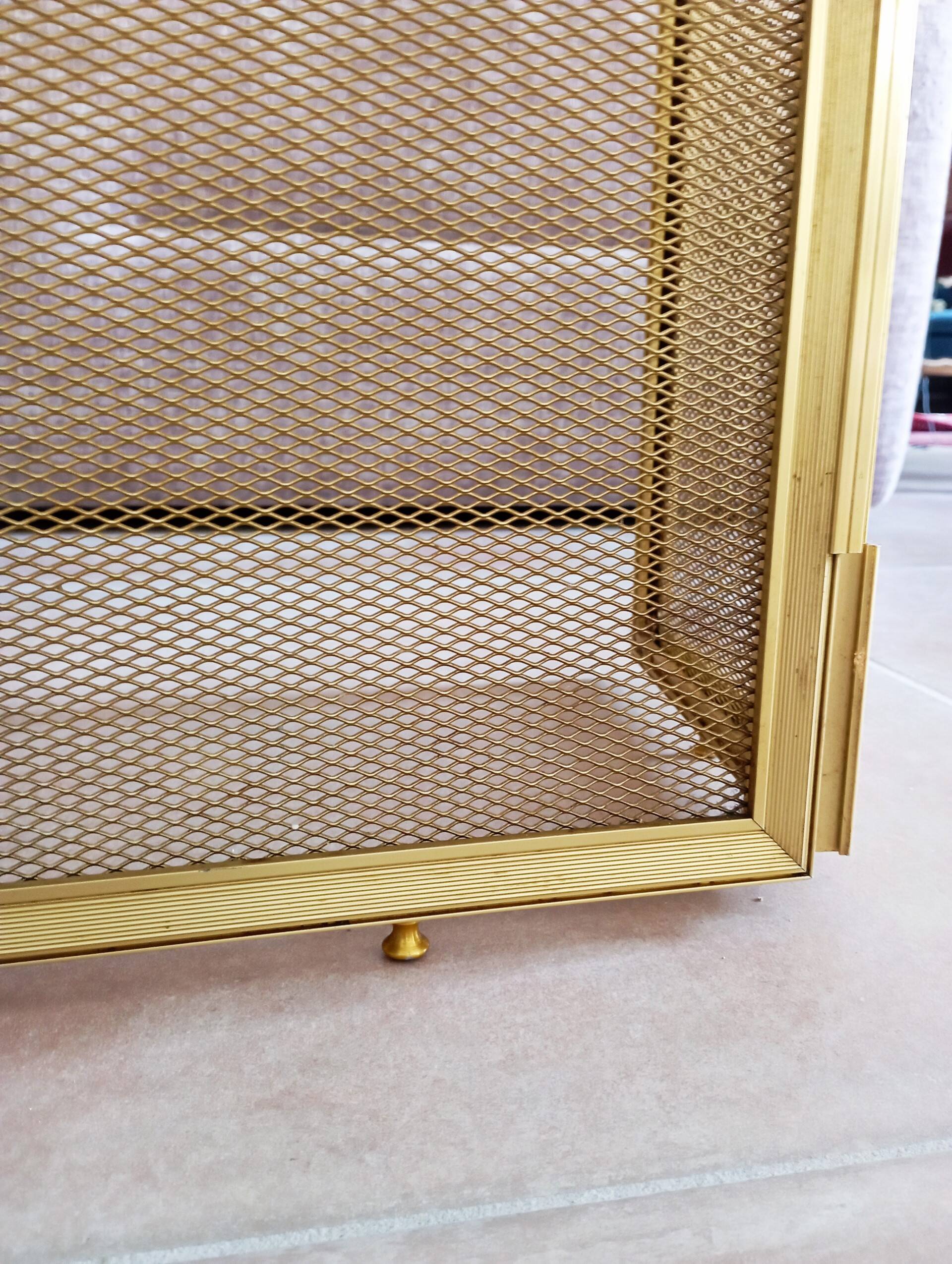 Gold metal fire screen