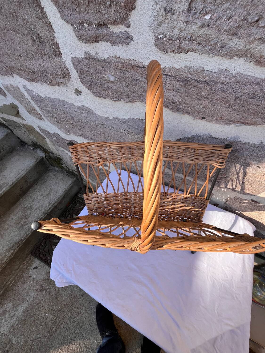 Wicker magazine rack