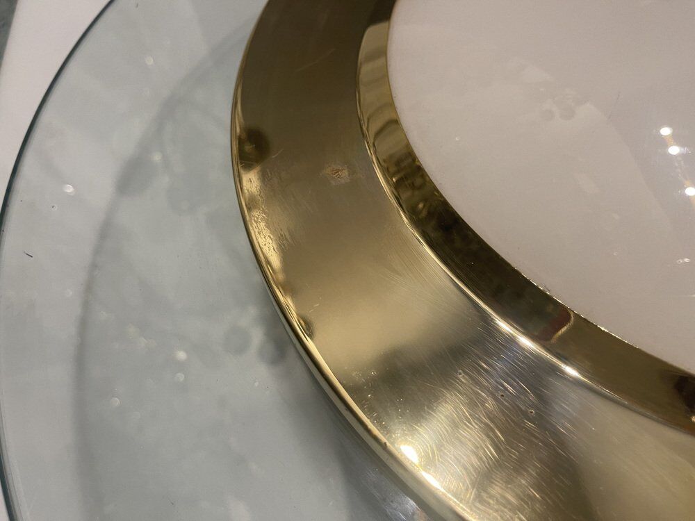 Glass brass flushmount