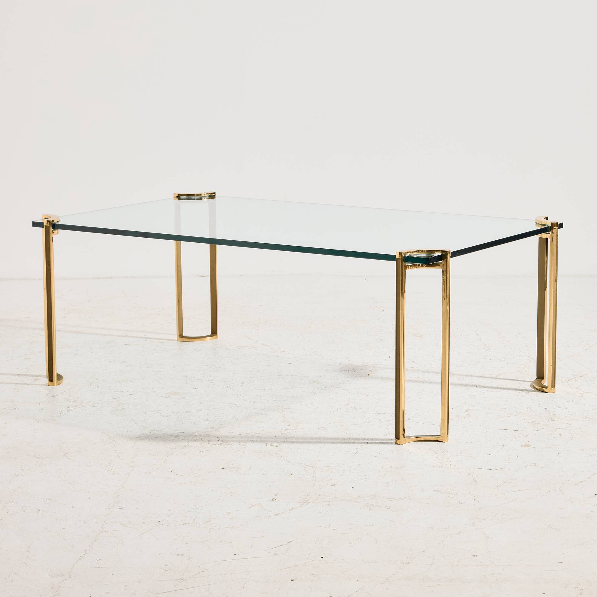Brass and glass coffee table