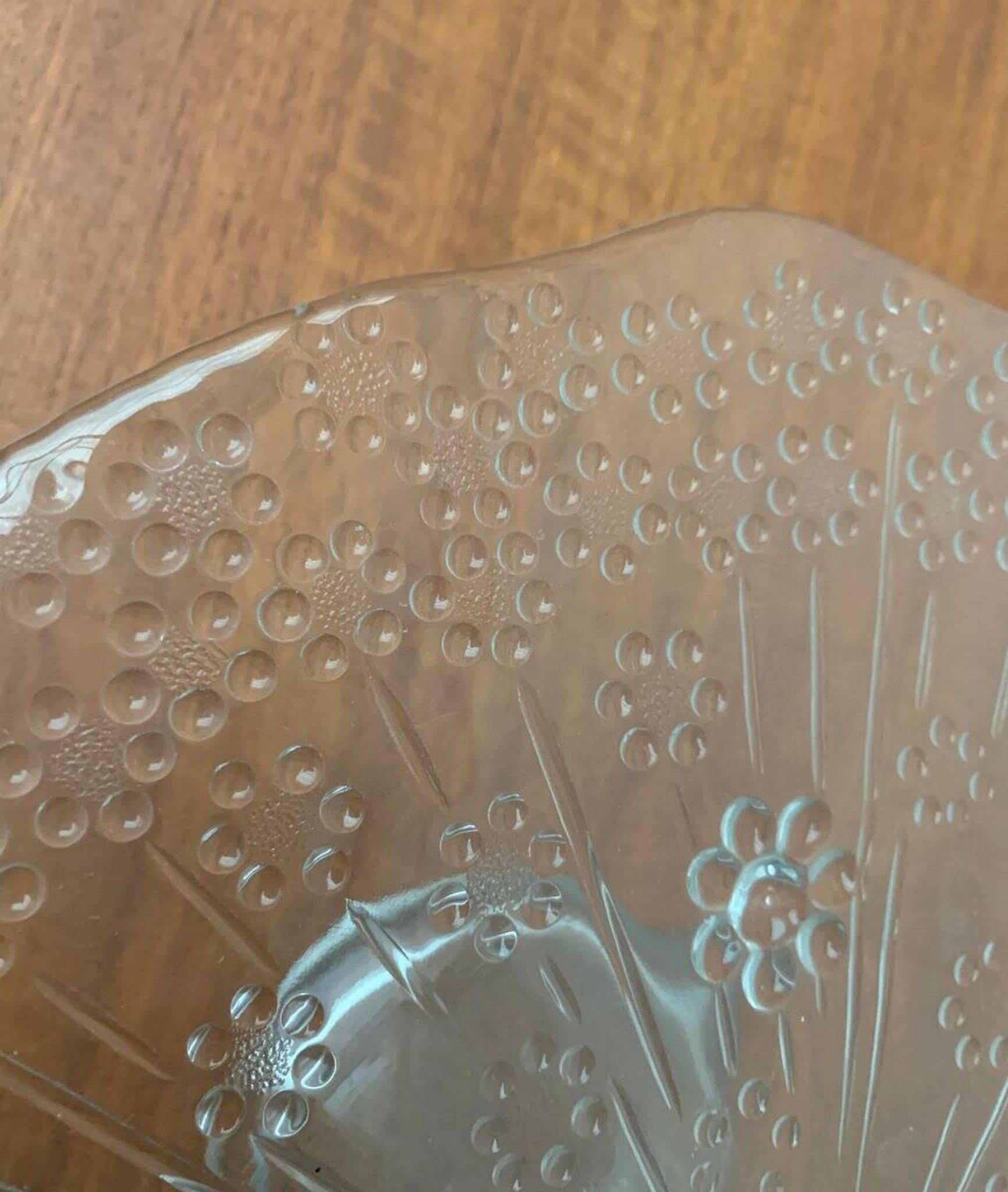 Plateau à gâteau en verre scandinave vintage