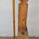 Brutalist chair in solid wood, European handcrafted work from the early 20th century.