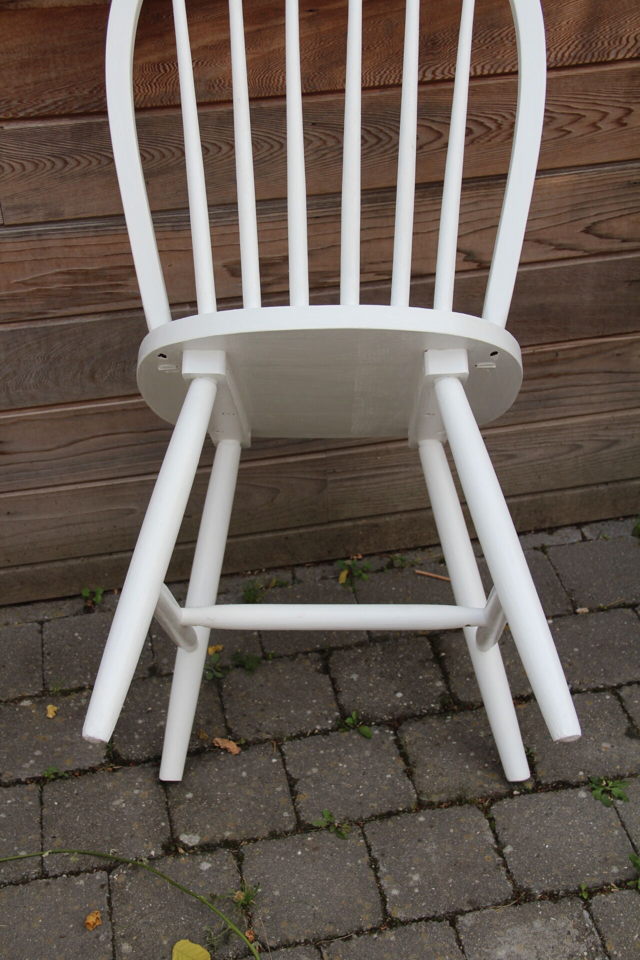 Two  white repainted chairs