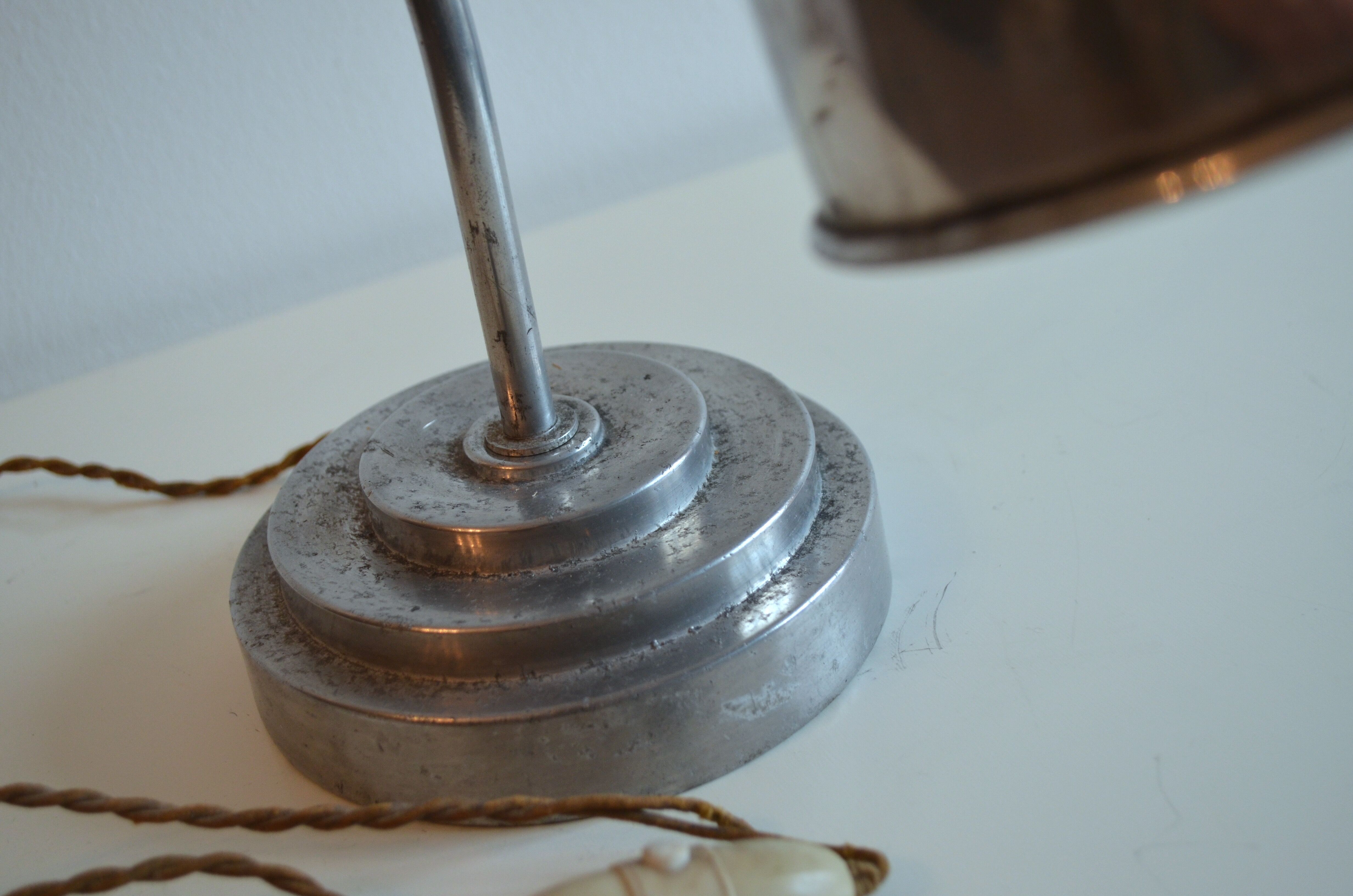 Old aluminum desk lamp