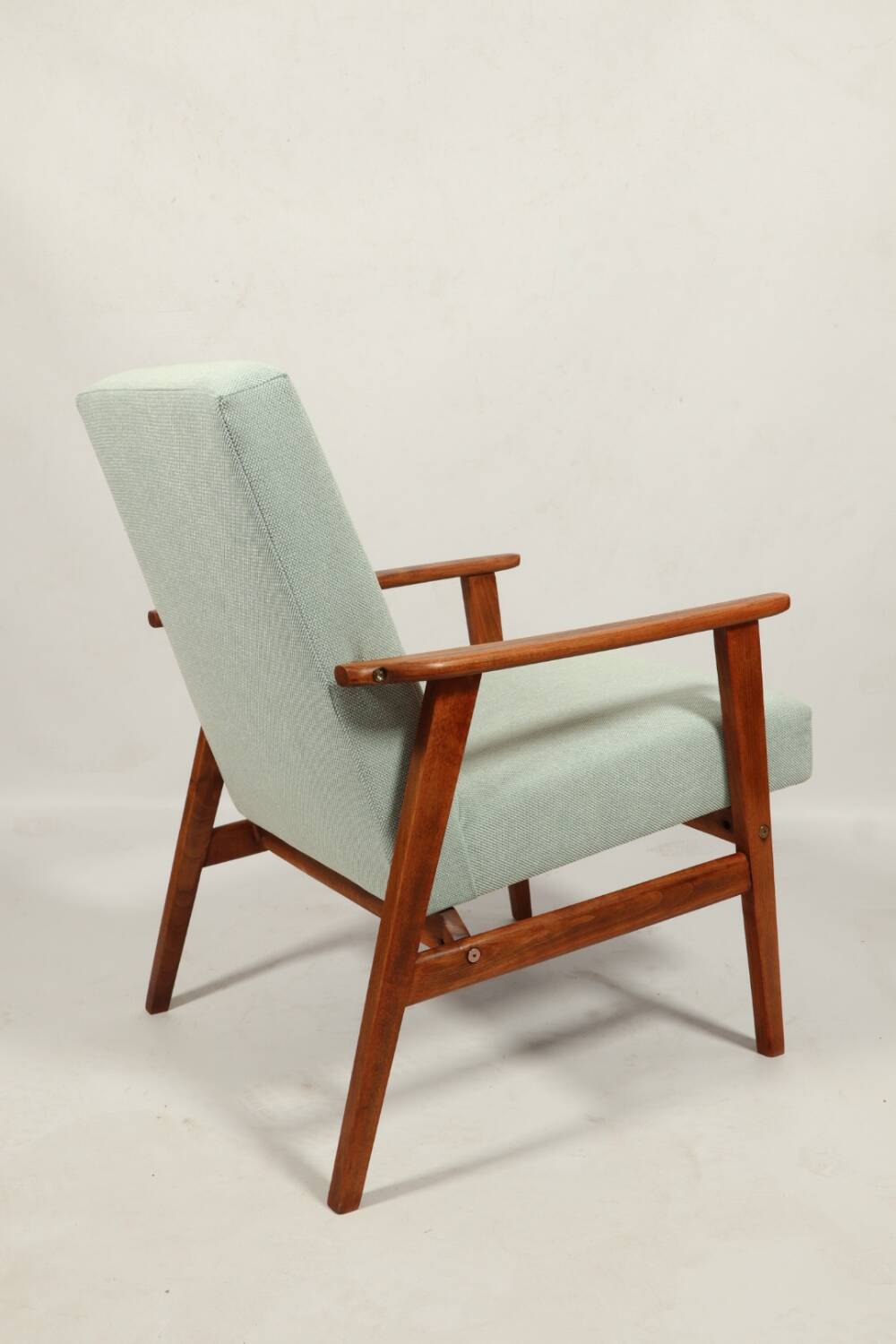 Vintage fauteuil rétro style blue bébé 1970 milieu de siècle modern design fauteuil de salon rénové