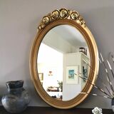 Oval mirror carved gilded wood