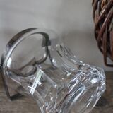 7-sided glass ice bucket with a vintage metal handle