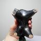 Stylised vintage horse in black and green glazed clay, handcrafted.