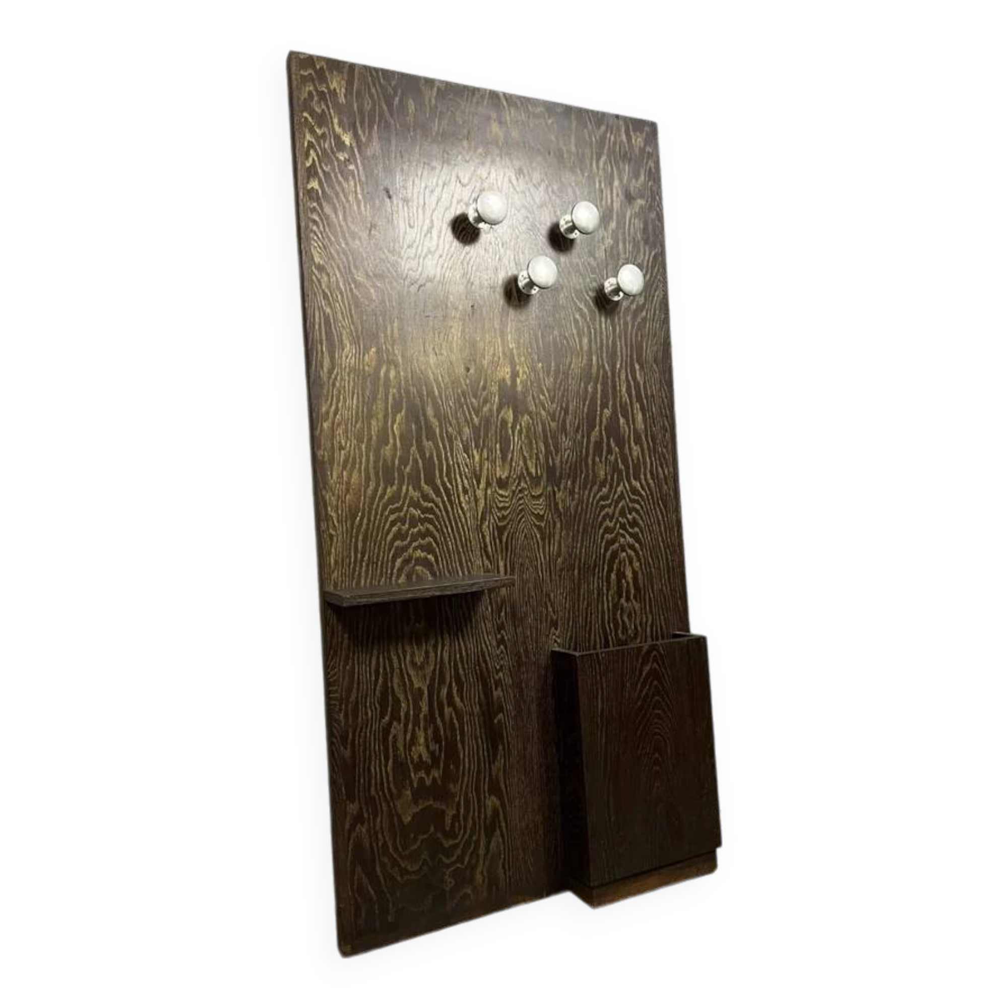 Porte manteaux vintage vers 1950 en bois de Macassar veiné