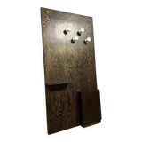Vintage coat rack circa 1950 in grained Macassar wood