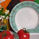 Six plates of vintage Badonviller earthenware with gold frieze