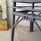 Rotin side table vintage 1960