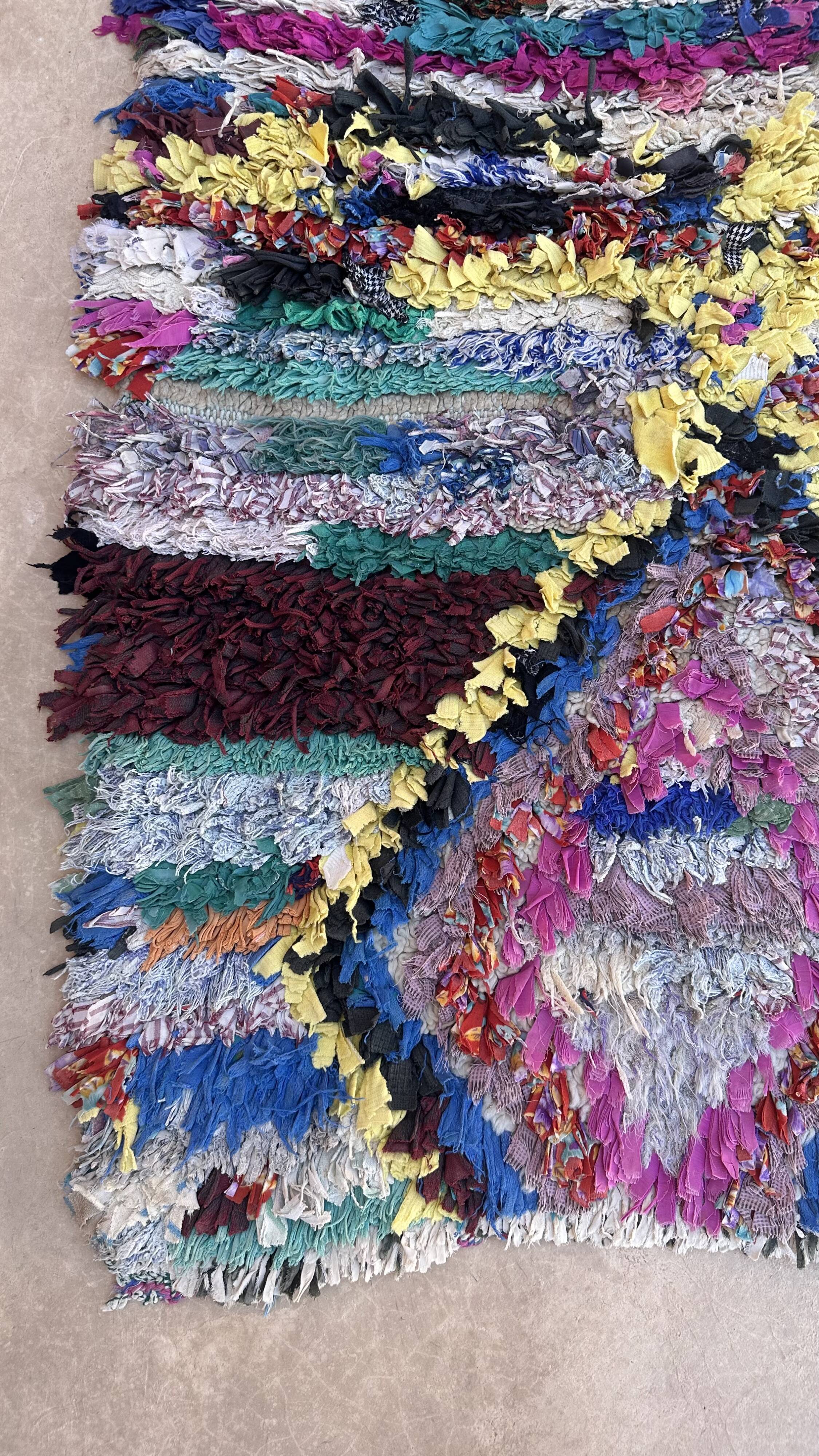 Colorful Boucherouite Moroccan rug - 72 x 154 cm