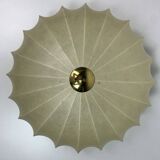 Midcentury ufo cocoon pendant lamp with brass, 1960s