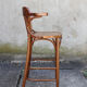 High curved wooden bar chair