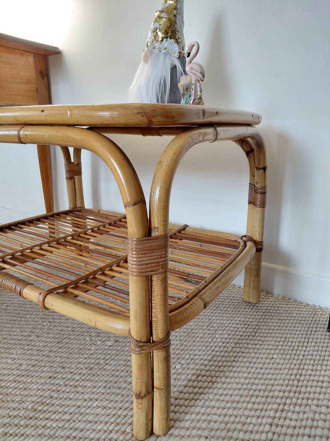 Vintage rattan coffee table