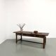 Authentic French farmhouse table from 1890 in solid oak with two drawers.