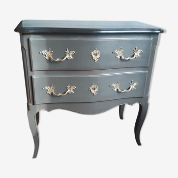Commode patiné style Louis XV 2 tiroirs