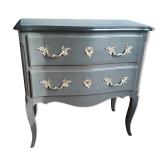 Commode patiné style Louis XV 2 tiroirs