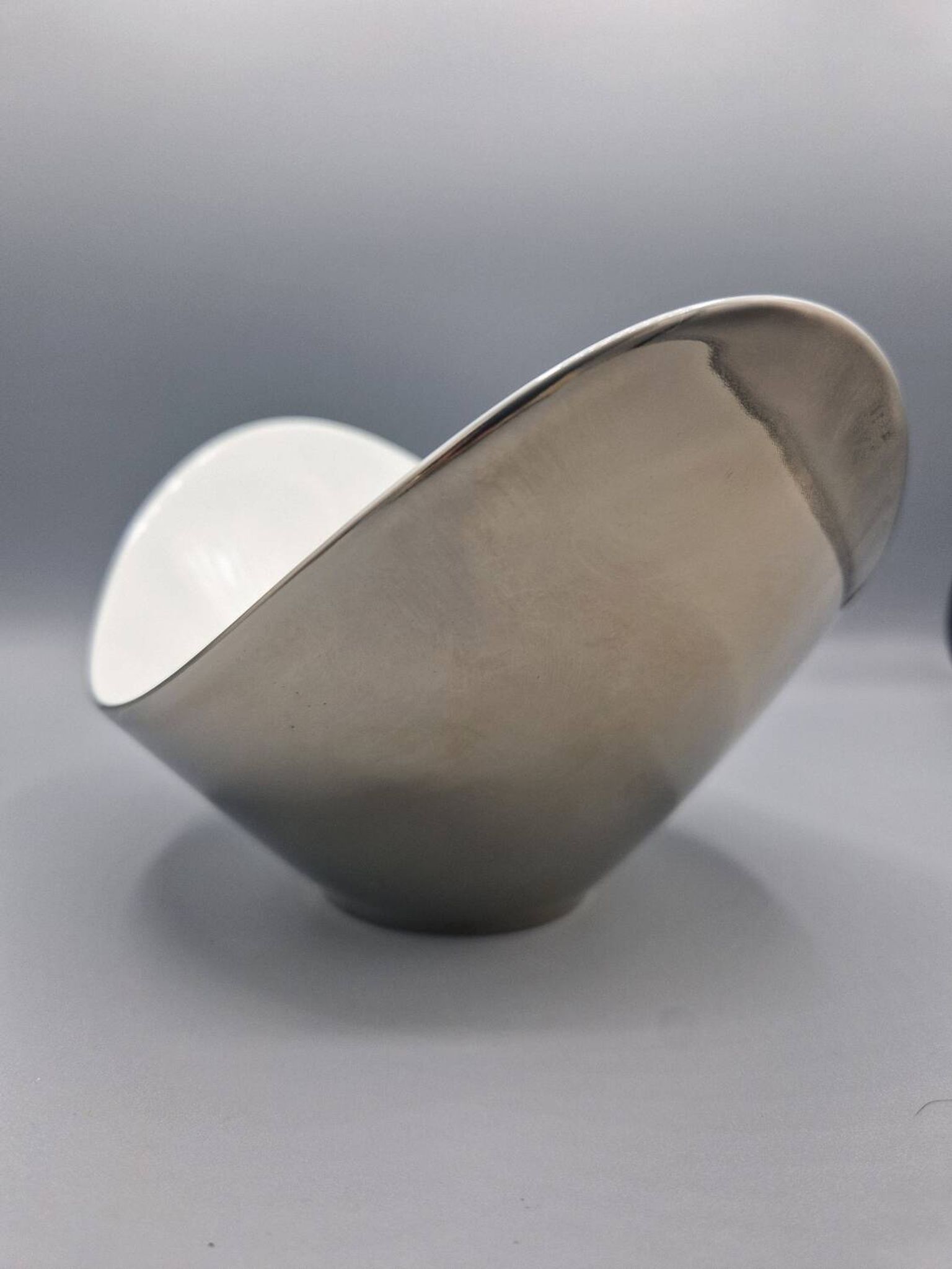 Bol Rosenthal Free Spirit in porcelain with silver metallic glaze.