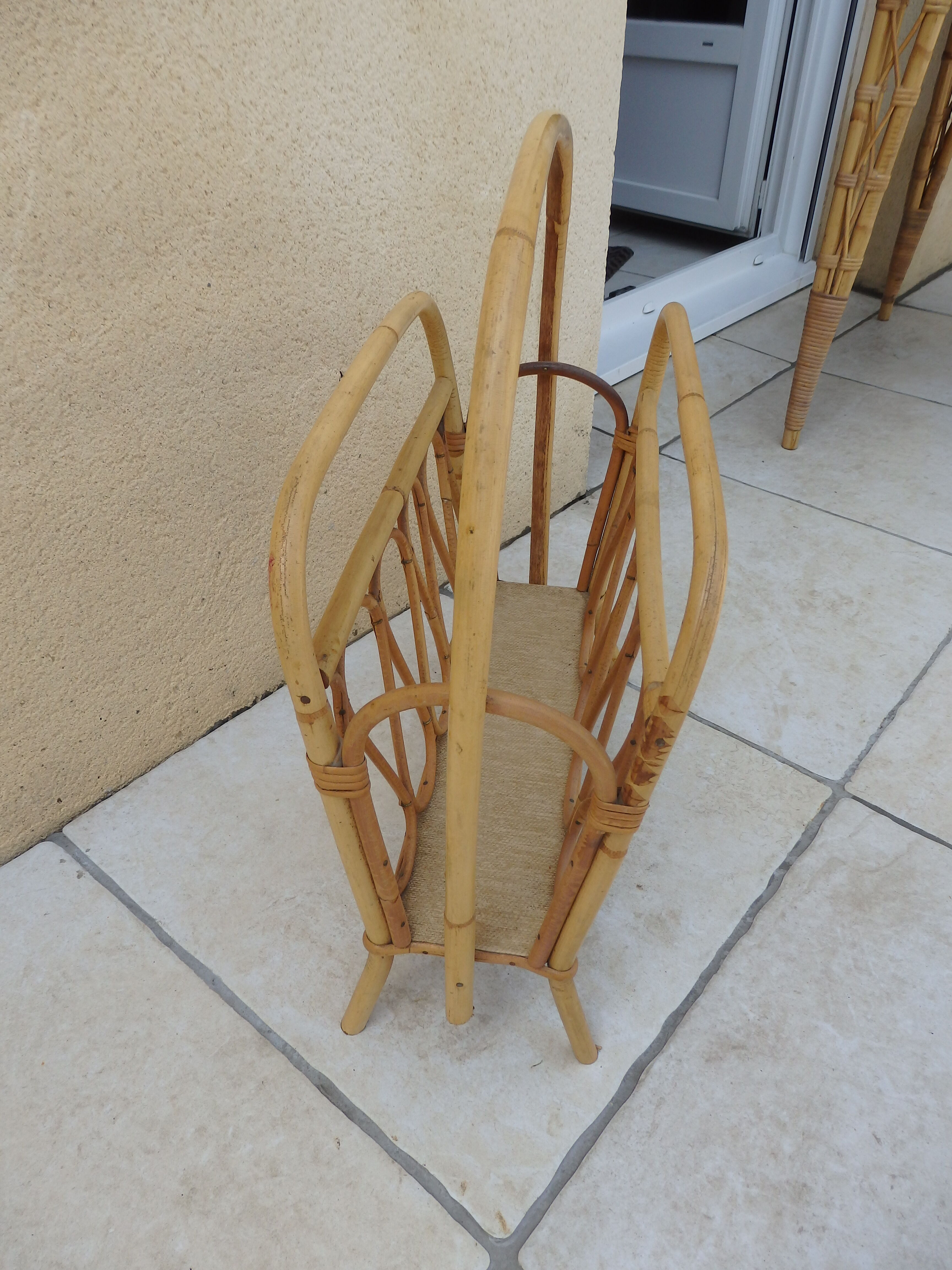 Rattan magazine holder