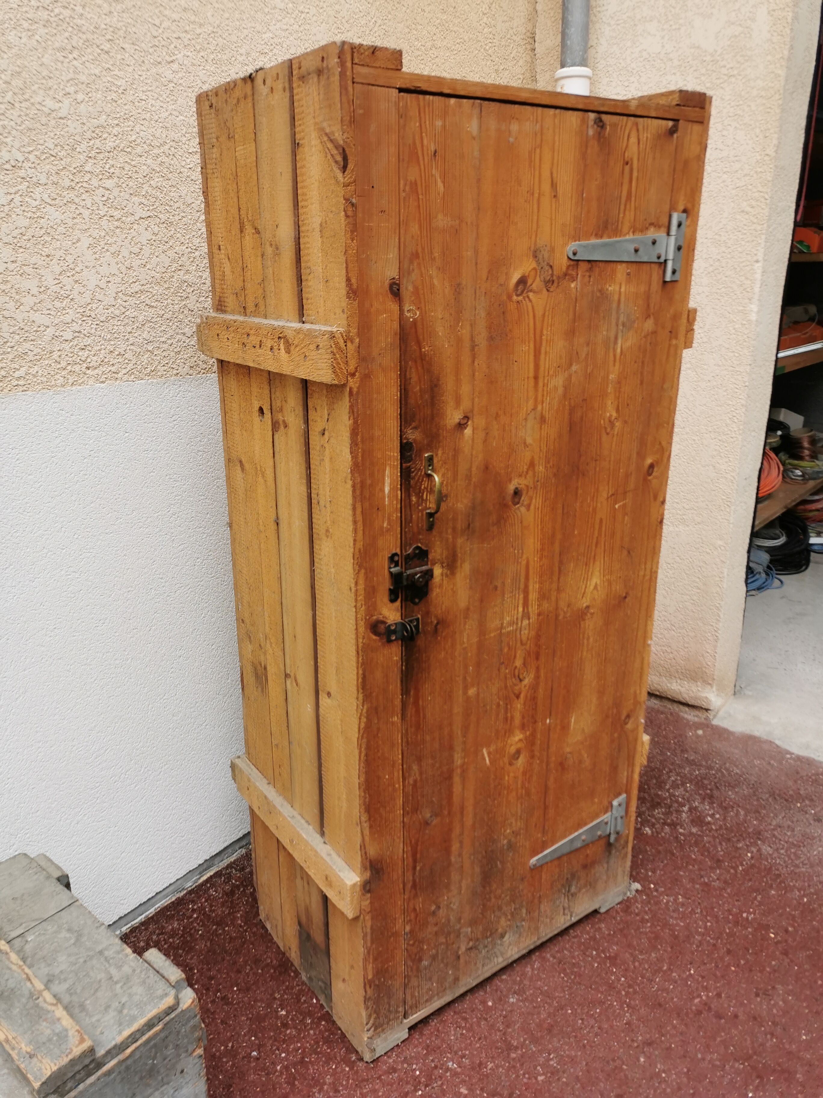 antique Wardrobe Vintage wardrobe made in a wooden crate