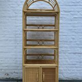 Rattan and wicker bamboo shelf
