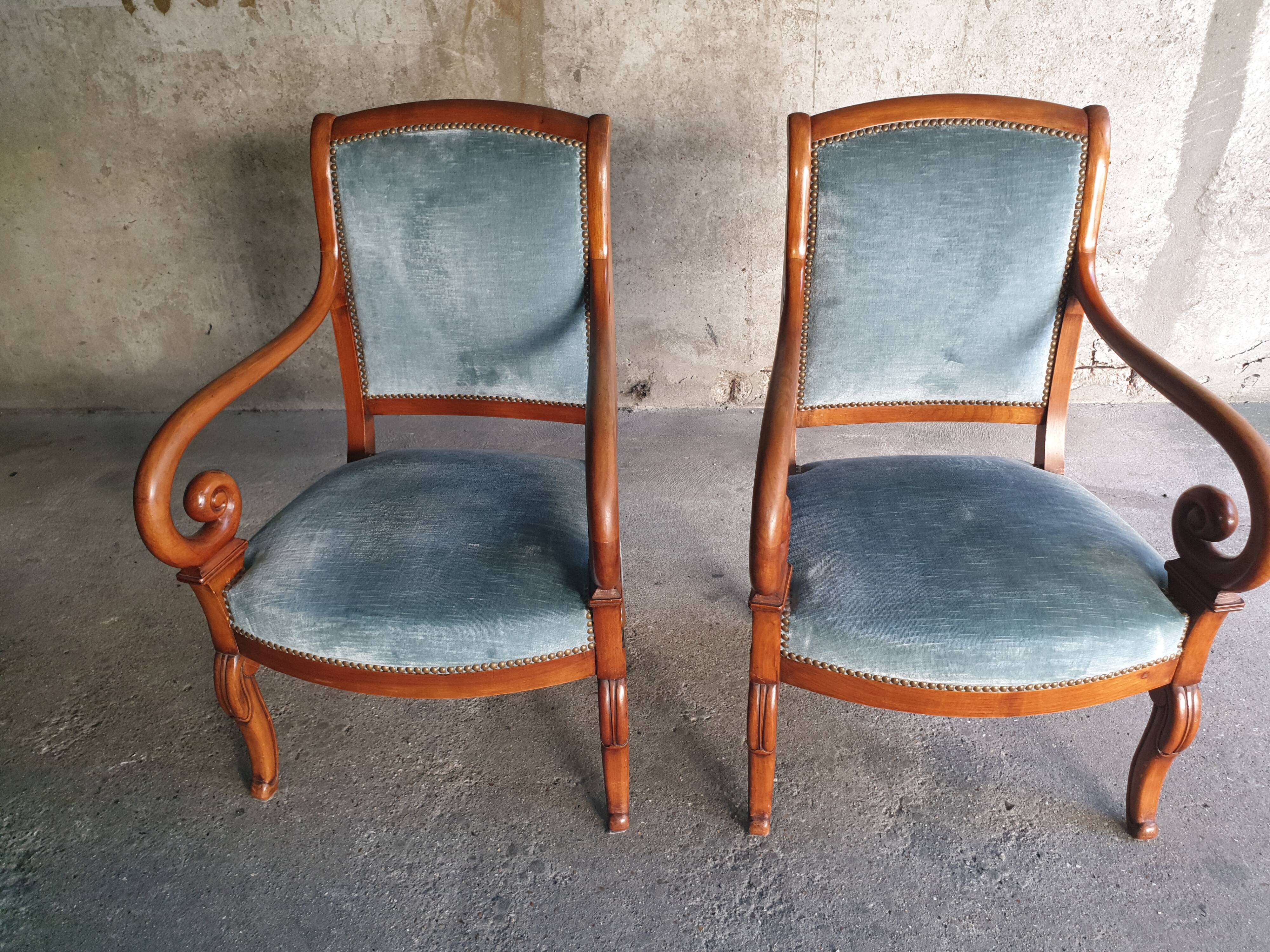 Pair of restoration armchairs